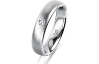 Ring 14 Karat Weissgold 4.5 mm sandmatt 1 Brillant G vs...