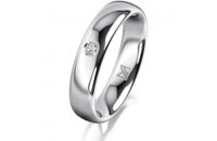Ring 14 Karat Weissgold 4.5 mm poliert 1 Brillant G vs...