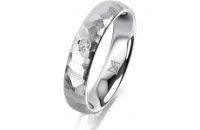Ring 14 Karat Weissgold 4.5 mm diamantmatt 1 Brillant G...