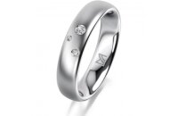 Ring 14 Karat Weissgold 4.5 mm l&auml;ngsmatt 3...
