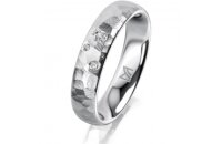 Ring 14 Karat Weissgold 4.5 mm diamantmatt 3 Brillanten G...