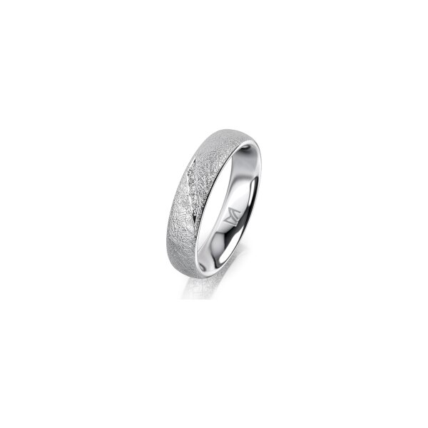 Ring 14 Karat Weissgold 4.5 mm kreismatt 4 Brillanten G vs Gesamt 0,025ct