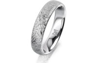 Ring 14 Karat Weissgold 4.5 mm kristallmatt 4 Brillanten...