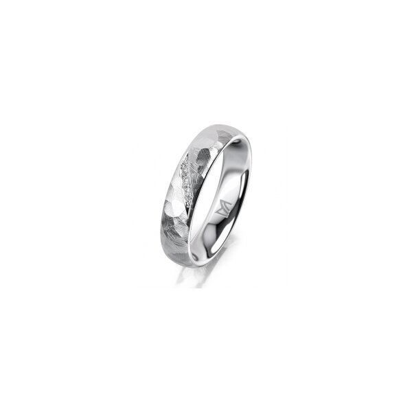 Ring 14 Karat Weissgold 4.5 mm diamantmatt 4 Brillanten G vs Gesamt 0,025ct