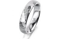 Ring 14 Karat Weissgold 4.5 mm diamantmatt 4 Brillanten G...