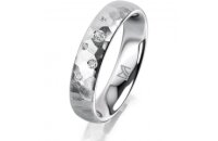 Ring 14 Karat Weissgold 4.5 mm diamantmatt 5 Brillanten G...