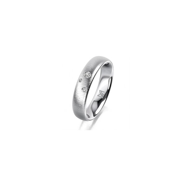 Ring 18 Karat Weissgold 4.5 mm sandmatt 3 Brillanten G vs Gesamt 0,035ct