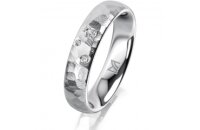 Ring 18 Karat Weissgold 4.5 mm diamantmatt 3 Brillanten G...