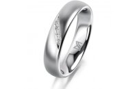 Ring 18 Karat Weissgold 4.5 mm l&auml;ngsmatt 4...