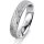 Ring 18 Karat Weissgold 4.5 mm kristallmatt 4 Brillanten G vs Gesamt 0,025ct