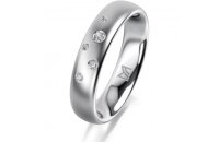 Ring 18 Karat Weissgold 4.5 mm l&auml;ngsmatt 5...