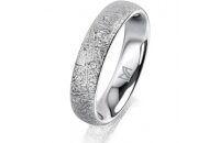 Ring 18 Karat Weissgold 4.5 mm kristallmatt 5 Brillanten...