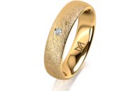 Ring 14 Karat Gelbgold 5.0 mm kreismatt 1 Brillant G vs...