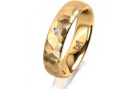 Ring 14 Karat Gelbgold 5.0 mm diamantmatt 1 Brillant G vs...