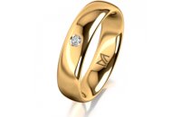 Ring 14 Karat Gelbgold 5.0 mm poliert 1 Brillant G vs...