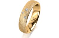 Ring 14 Karat Gelbgold 5.0 mm kreismatt 3 Brillanten G vs...