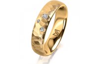 Ring 14 Karat Gelbgold 5.0 mm diamantmatt 3 Brillanten G...
