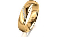 Ring 14 Karat Gelbgold 5.0 mm poliert 5 Brillanten G vs...