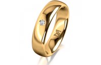 Ring 18 Karat Gelbgold 5.0 mm poliert 1 Brillant G vs...