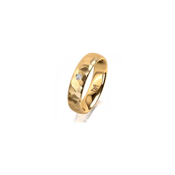 Ring 18 Karat Gelbgold 5.0 mm diamantmatt 1 Brillant G vs 0,025ct