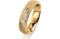 Ring 18 Karat Gelbgold 5.0 mm kristallmatt 5 Brillanten G...