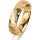 Ring 18 Karat Gelbgold 5.0 mm diamantmatt 5 Brillanten G vs Gesamt 0,035ct