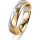 Ring 14 Karat Gelb-/Weissgold 5.0 mm längsmatt 1 Brillant G vs 0,025ct