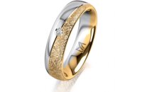 Ring 14 Karat Gelb-/Weissgold 5.0 mm kristallmatt 1...