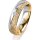 Ring 14 Karat Gelb-/Weissgold 5.0 mm kristallmatt 1 Brillant G vs 0,035ct
