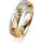 Ring 14 Karat Gelb-/Weissgold 5.0 mm diamantmatt 1 Brillant G vs 0,035ct