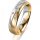 Ring 14 Karat Gelb-/Weissgold 5.0 mm längsmatt 3 Brillanten G vs Gesamt 0,040ct