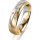 Ring 14 Karat Gelb-/Weissgold 5.0 mm l&auml;ngsmatt 3 Brillanten G vs Gesamt 0,040ct