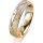 Ring 14 Karat Gelb-/Weissgold 5.0 mm kreismatt 3 Brillanten G vs Gesamt 0,040ct