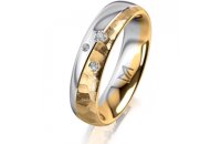 Ring 14 Karat Gelb-/Weissgold 5.0 mm diamantmatt 3...