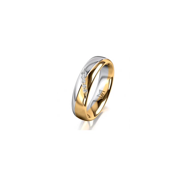 Ring 14 Karat Gelb-/Weissgold 5.0 mm poliert 5 Brillanten G vs Gesamt 0,035ct