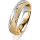 Ring 14 Karat Gelb-/Weissgold 5.0 mm kreismatt 5 Brillanten G vs Gesamt 0,035ct