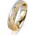 Ring 14 Karat Gelb-/Weissgold 5.0 mm kreismatt 5 Brillanten G vs Gesamt 0,035ct