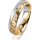 Ring 14 Karat Gelb-/Weissgold 5.0 mm diamantmatt 5 Brillanten G vs Gesamt 0,035ct