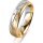 Ring 14 Karat Gelb-/Weissgold 5.0 mm sandmatt 5 Brillanten G vs Gesamt 0,055ct