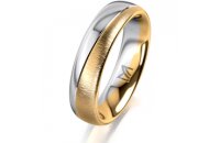 Ring 18 Karat Gelb-/Weissgold 5.0 mm sandmatt