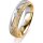 Ring 18 Karat Gelb-/Weissgold 5.0 mm kristallmatt 1 Brillant G vs 0,025ct