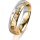 Ring 18 Karat Gelb-/Weissgold 5.0 mm diamantmatt 3 Brillanten G vs Gesamt 0,040ct