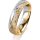 Ring 18 Karat Gelb-/Weissgold 5.0 mm kristallmatt 5 Brillanten G vs Gesamt 0,035ct