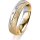 Ring 18 Karat Gelb-/Weissgold 5.0 mm kreismatt 5 Brillanten G vs Gesamt 0,055ct