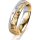 Ring 18 Karat Gelb-/Weissgold 5.0 mm diamantmatt 5 Brillanten G vs Gesamt 0,055ct