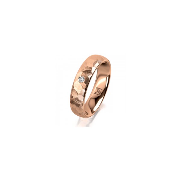Ring 14 Karat Rotgold 5.0 mm diamantmatt 1 Brillant G vs 0,025ct