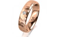 Ring 14 Karat Rotgold 5.0 mm diamantmatt 1 Brillant G vs...