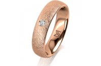 Ring 18 Karat Rotgold 5.0 mm kreismatt 1 Brillant G vs...