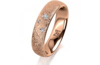 Ring 18 Karat Rotgold 5.0 mm kristallmatt 3 Brillanten G...