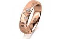 Ring 18 Karat Rotgold 5.0 mm diamantmatt 3 Brillanten G...